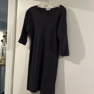 Cotton black loose but slightly form fitting dress